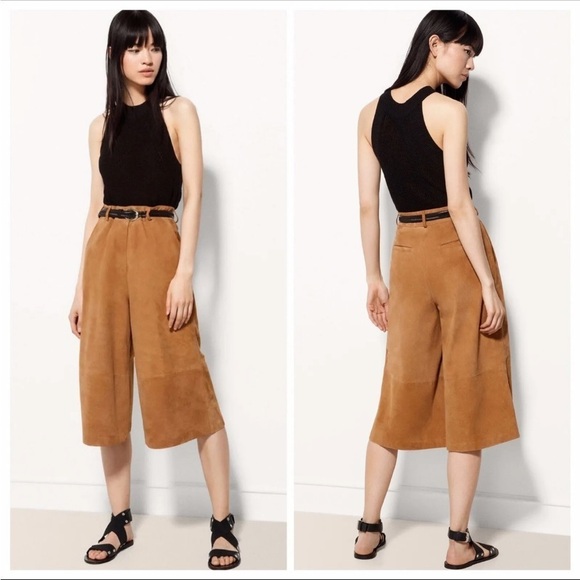 MASSIMO DUTTI Suede Leather Culottes - Picture 2 of 10